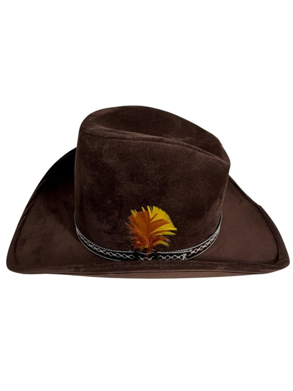 1980s Bailey U-Rollit + Box Western Cowboy Hat SZ 7.25 Embroidered Band Feather